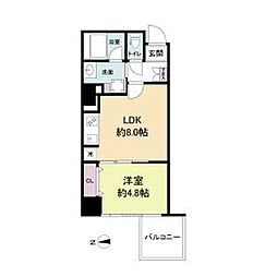 RISINGMaison本町橋 1LDKの間取図画像