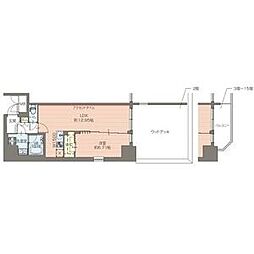 プレジオ鎗屋町 1LDKの間取図画像