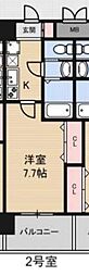 Luxe新大阪1 1Kの間取図画像