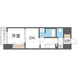 Alivis九条 1DKの間取図画像