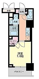 ハビテ靭センターコート 1Kの間取図画像