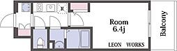 エスリードレジデンスグラン大阪福島ノース 1Kの間取図画像