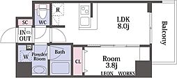 コンフォリア・リヴ 桜川ソルテラス 1LDKの間取図画像