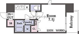 Live Flat Tsukamoto 1Kの間取図画像