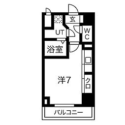 エス・レジデンス・ナンバ・ヴィアーレ ワンルームの間取図画像