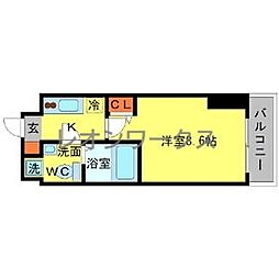 SERENiTE江坂四番館 1Kの間取図画像