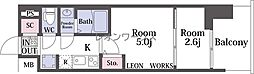 セレニテ難波グランデノール 2Kの間取図画像