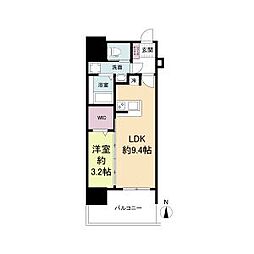 セレニテ堺筋本町プリエ 1LDKの間取図画像