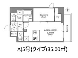 AUFTAKT 天王寺 1LDKの間取図画像