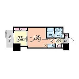 SERENiTE本町グランデ 1LDKの間取図画像