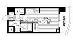 KDXレジデンス難波南 1Kの間取図画像