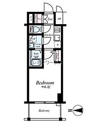 エスリード大阪城KROG 1Kの間取図画像
