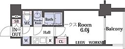 プレサンス東三国エンブレイス 1Kの間取図画像