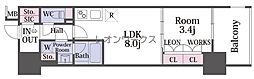 コンフォリア・リブ北久宝寺Q 1LDKの間取図画像