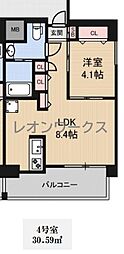 アニマーレ長堀 1LDKの間取図画像