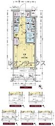 プレサンス野田阪神駅前ザ・プレミアム 1Kの間取図画像