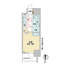 エスリードレジデンス大阪本町 1Kの間取図画像