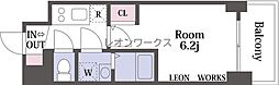 エスリードレジデンス ザ・グラン大阪福島クラス 1Kの間取図画像