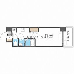 プレサンス堺筋本町エグゼブラン 1Kの間取図画像