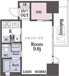 COMFORIAKITAHAMA 1Kの間取図画像