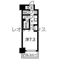 ファステート難波グランプリ 1Kの間取図画像