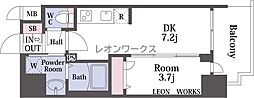 プレサンス塚本アクミリオン 1DKの間取図画像