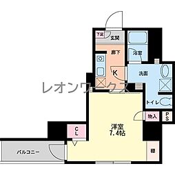 フォレステージュ北堀江 1Kの間取図画像