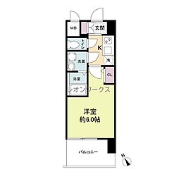 エスリードレジデンスオオサカウエスト 1Kの間取図画像