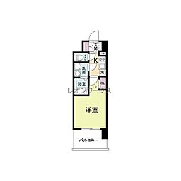 レジュールアッシュ桜宮リバーコート 1Kの間取図画像