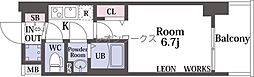 Alivis福島海老江 1Kの間取図画像