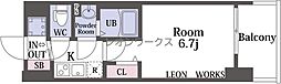 Alivis福島海老江 1Kの間取図画像