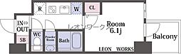 セレニテ日本橋エクラ 1Kの間取図画像