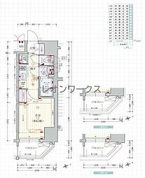 プレサンス北堀江 1Kの間取図画像