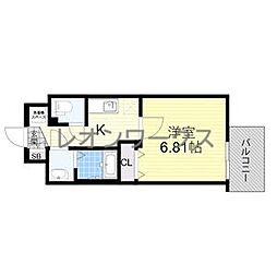 フォーリアライズ難波シエロ 1Kの間取図画像