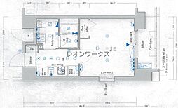 レオンコンフォート難波西 1Kの間取図画像
