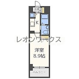 ルクレ京橋 1Kの間取図画像