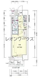 プレサンス堺筋本町センティス 1Kの間取図画像