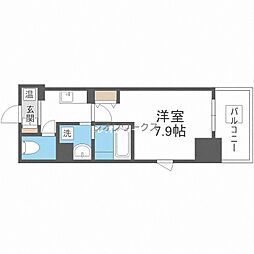 クローバー・ビュー上本町 1Kの間取図画像