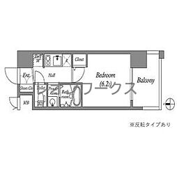 エステムコート難波7ビヨンド 1Kの間取図画像