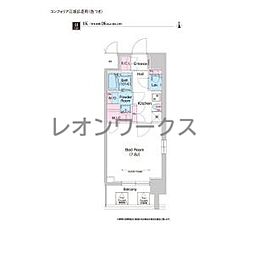 COMFORIA江坂広芝町 1Kの間取図画像
