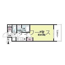 カーサレグルス城東セントラル 1Kの間取図画像