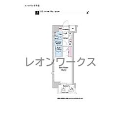 コンフォリア京町堀 1Kの間取図画像