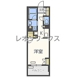 パークアクシス心斎橋 1Kの間取図画像