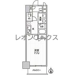 ラドゥセール梅田East 1Kの間取図画像
