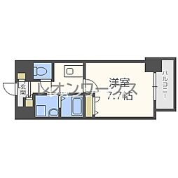 ラドゥセール梅田East 1Kの間取図画像