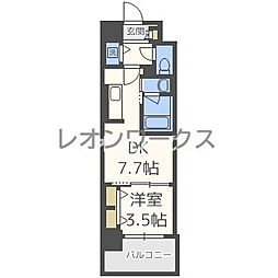 ラルシェパルク新大阪 1DKの間取図画像