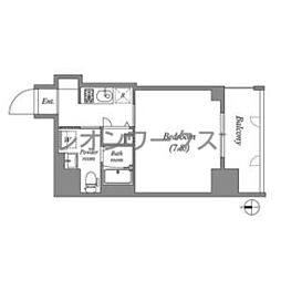 エグゼ難波南6 1Kの間取図画像