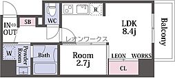 ナットレジデンス都島本通 1LDKの間取図画像