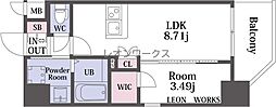 サムティ京橋Clear 1LDKの間取図画像