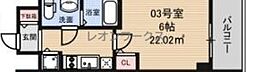 S-レジデンス北浜 1Kの間取図画像